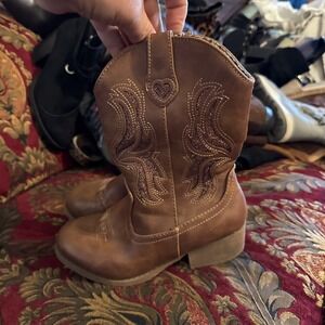 Little Girls Size 2 Brown Western Giddy Up Boots